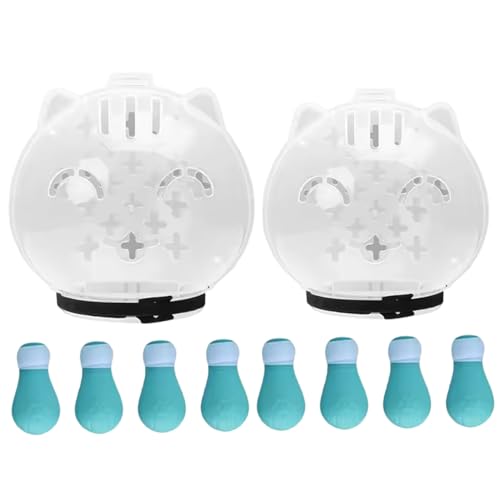 Bozal de burbujas para gatos con zapatos de silicona para garras 5