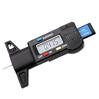 EUZUXU Digitaler Reifenprofiltiefenmesser, Reifen Profiltiefenmesser, Digital Tiefenmesser LCD Display 0-25.4mm Motorrad Messchieber, für Motorrad, Auto, LKW