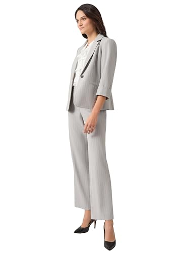 Kasper Women's Pinstripe 1 Bttn Notch Collar JKT W/Rol2