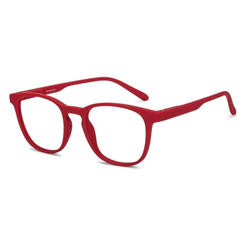 Image of HUSTLR Lenskart | Zero Power Bluecut & Antiglare Computer Eyeglasses | Full Rim Square Shape | As Seen On Shark Tank | For Men & Women | Medium | LB E14058-W