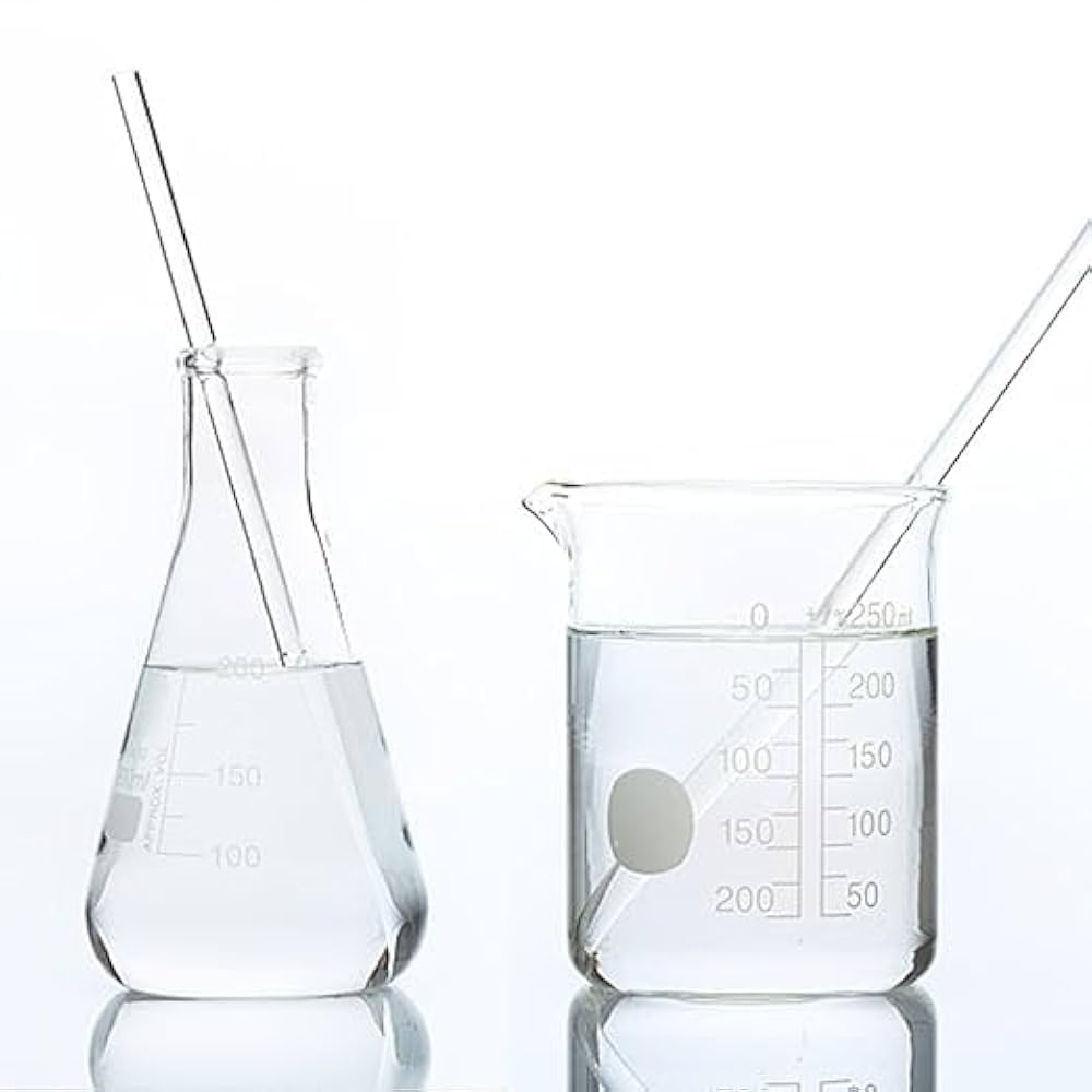 ULTECHNOVO 12pcs Glass Stirring Rods Lab Stirrers Paint Mixers Smooth Tips Buret Mixers