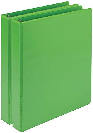Samsill Earth’s Choice Biobased Durable Fashion Color 3 Ring View Binder, 1 Inch Round Ring, Up to 25% Plant Based Plastic, USDA Certified Biobased, Lime Green, Value Two Pack