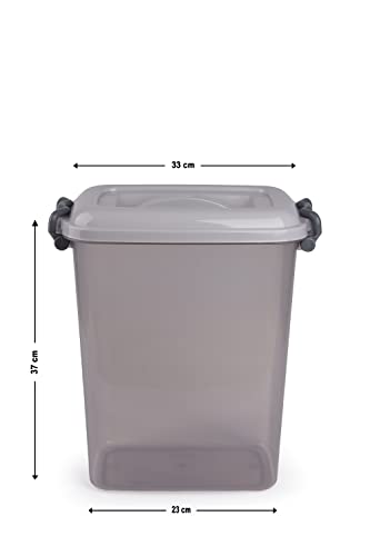 Image of Regalo Plastic Storage Containers, 1 Piece, Storage Jar | Kitchen Organiser | Bpa Free | Stackable | Modular | Nestable (16.5Ltr Grey)