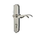 Housagies Grisham (Satin Nickel) Hinged Patio Door System with Lever Handle Mortise Lock Set Brass- Perfect for Screen and Storm Door Replacement
