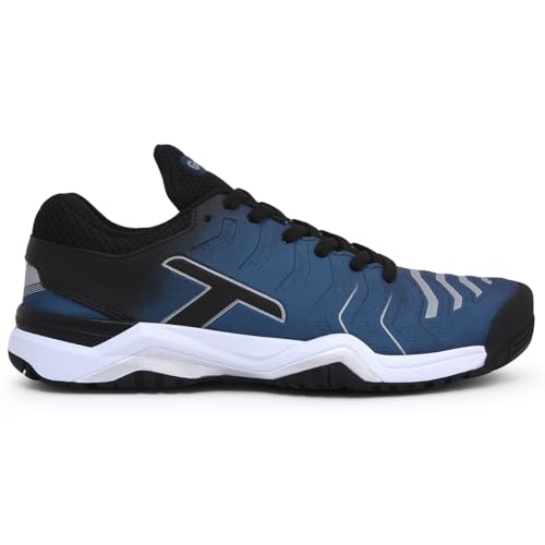 Tênis Feminino Tenista Handebol Vôlei Masculino Para Padel Leve T-Challenger Gel Original 04 (Preto-Azul, BR, Adulto, Numérico, 42)