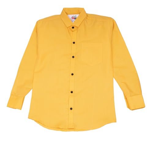 Image of Vikita Enterprise Kid Boy's Cotton Solid Shirt with Spread Collar Neck Full Sleeves Button Closure Curved Length and One Pocket | Shirt For Kids Boys