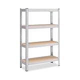 Avilia - Metallregal mit 4 verstellbaren Regalböden aus MDF 150 x 75 x 30 cm für Garage und Haus, Montage ohne Schrauben, robuste Struktur, platzsparend