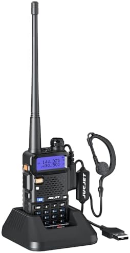 JUCJET K6 Walkie Talkie Long Range, Dual Band Walkie Talkie with LCD Display, One-Key Pairing, 999 Channels, 8 Groups Encryption, Rechargeable Walkie Talkie with Original Earbuds, Pack of 1