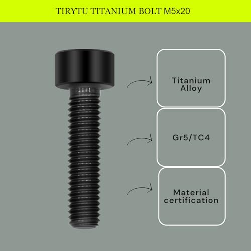 Image of M5x20 Titanium Bolts Socket Head Cap Screw, Black, 4PC