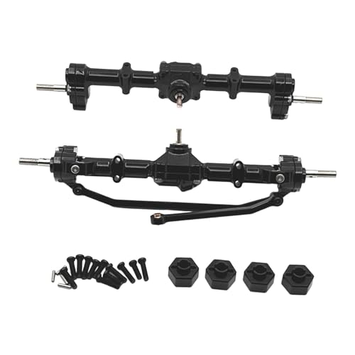 Kit essieux crawler RC 1/12 noir 15 cm avec carter métallique haute résistance