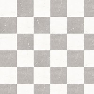 Sophia Checkerboard 12" x 12" Porcelain Marble-Look Floor Tile (33.44 Sq. Ft. / Case) (White and Gray)