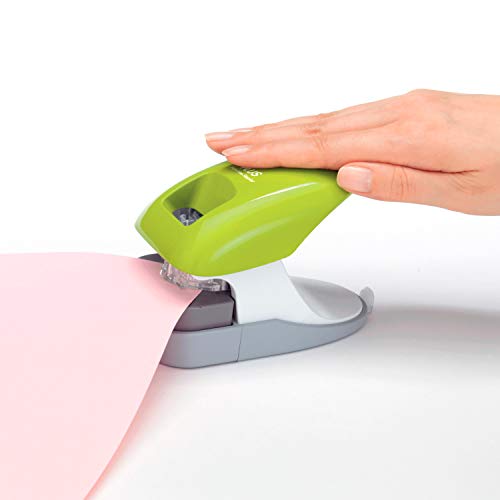 Image of Plus Paper Clinch Desktop Staple-Free Stapler, Green