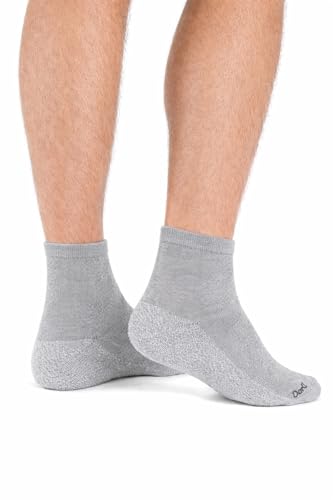 DAC Calcetines cortos hombre/mujer unisex de algodón fresco elástico con suela de esponja – Made in Italy – Paquetes de 3/6 pares, gris 3 pares, 35-38