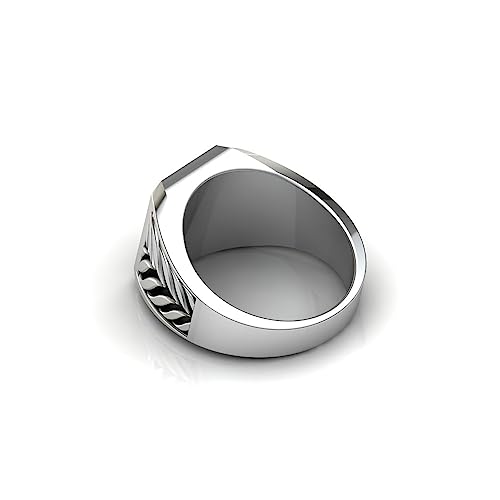 Image of Attracts money, wealth and success Balerion ring for men silver 925 ring natural black onyx gemstone suitable for all zodiac signs certificate of authenticity and 925 stamp
