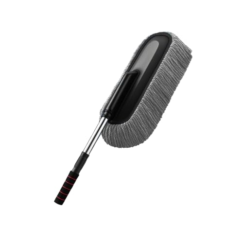 Car Duster Microfiber Extendable Handle | Ultra Soft Scratch-Free Car Cleaning Brush for Interior & Exterior | Long Reach Dust Cleaner for Car, SUV, Bike & Home (Grey, Pack of 1)-image-42