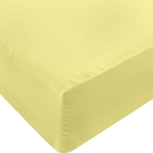 Image of Utopia Bedding Queen Fitted Sheet - Bottom Sheet - Deep Pocket - Soft Microfiber - Shrinkage and Fade Resistant-Easy Care -1 Fitted Sheet Only (Yellow)