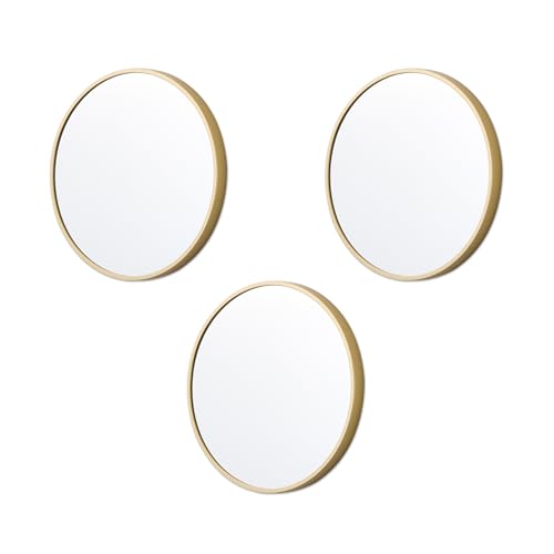 Image of RIZIK STORE Iron Metal Decorative Round Wall Mirror with Hook - HD Clear Glass, Wall Mounted for Bedroom, Living Room, Wash Basin, Vanity, Makeup & Bathroom