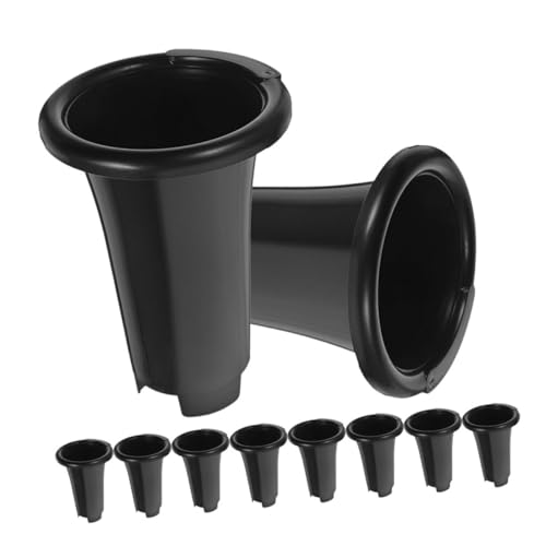FONDOTIN 10 Piezas Juego De Macetas para Orquídeas. Plantas De Interior Macetas De Jardin Ollas Claras Estacas De Etiquetas De Jardín Macetas Grandes para Interior Linda Olla Páginas Black