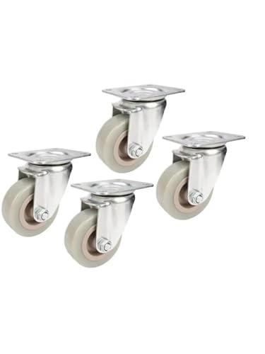 Roue universelle 2 pouces en PVC gris et vert armée pour chariot mobile silencieux à fond plat