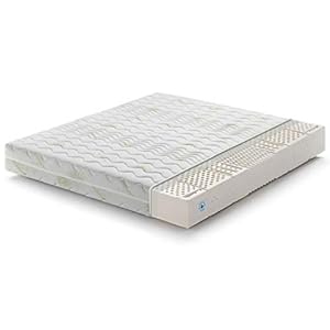 Marcapiuma – Matelas Latex 160×190 haut 18 cm – SEVENLIFE 18 – Orthopédique 7 zones H2 Moyen/Mou Revêtement Amovible Antiacarien Anallergique euroLATEX