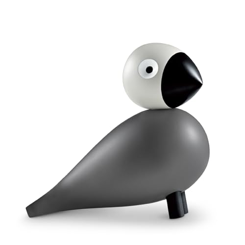 Kay Bojesen Birds Medium Songbird Ernst Wooden Figurine, Grey and Light Grey,6.1" H, Gift Box Included