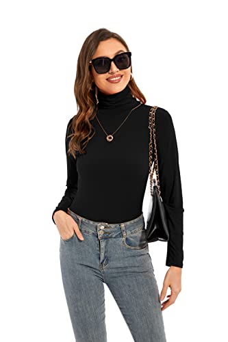 Womens Long Sleeve Turtleneck T-Shirts Casual Lightweight Slim Fit Cozy Base Layer Top4