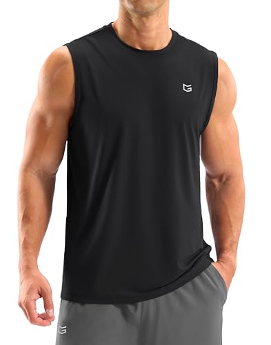 G Gradual Sleeveless Shirts for Men Workout Tank Tops Moisture Wicking Mens Muscle Shirt for Gym, Beach, Summer Casual (Black, XL)