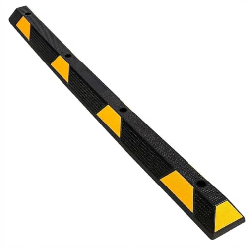 PeakPursuit 1 Pack 72 Rubber Parking Curb Curb Parking Stoppers 6 ft Wheel Stopper with Reflective Stripes for Cars and Trucks Durable Parking Lot Bumper
