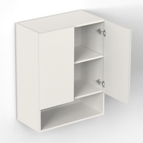 Image of BLUEWUD Opryt with Shelf Kitchen Cabinet Rack, Wall Mounted Storage Crockery Cabinet Unit for Kitchen Utensils, Jars, Spices, Space Saving Modular Cupboard for Home & Kitchen DIY (White)