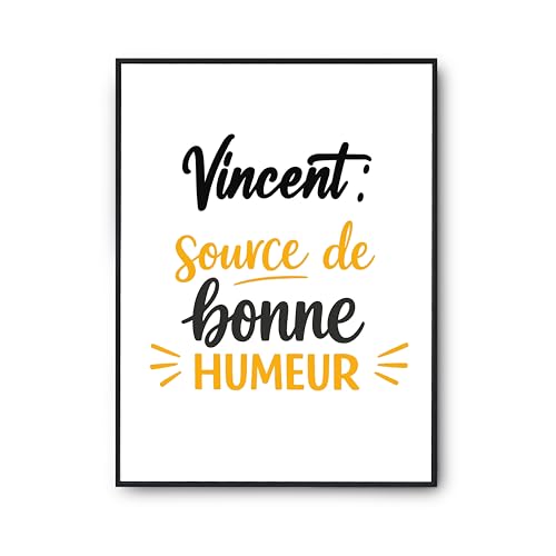 Cadeau humour anniversaire : affiche Vincent | Idée poster décoration murale