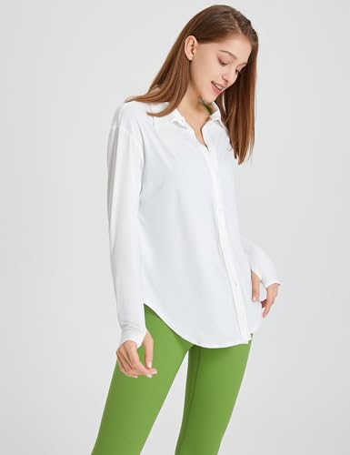Women's UPF 50+ UV Sun Protection Long Sleeve Shirt Button-Down Shirt Yoga High Stretch Sport Blouses3