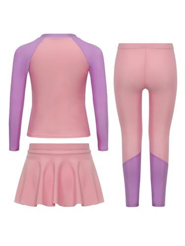 Girls UV Protection Swimsuit Kids Long Sleeve Swim Top with Pants Skirts Rash Guard Swimwear2