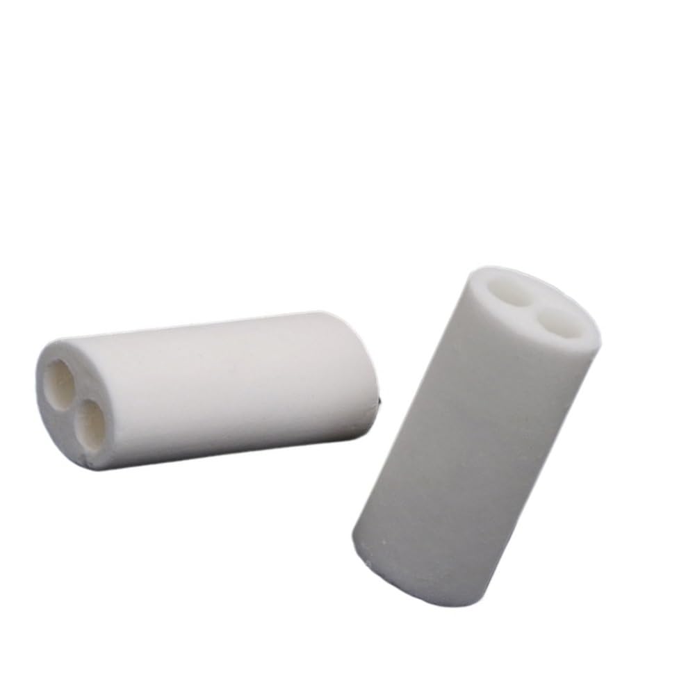 Ceramiczny pręt izolacyjny, zestaw 10 pustych rur porcelanowych z podwójnym otworem, długość 15/25/23 mm, odporna na ścieranie ceramika o wysokiej zawartości tlenku glinu, do elementu grzejnego (4 x 1