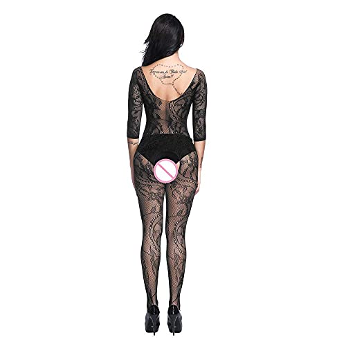 Vestidos Femininos Plus Size Sexy Meias Abertas Lingerie Feminina Babydoll Pijama Corpo Inteiro (Pre