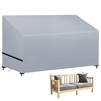 wiipara Gartenbank Abdeckung für 2 Sitzer, Bank Schutzhülle Gartenmöbel Abdeckung Wasserdicht, Anti-UV, Winddicht, 210D Oxford-Gewebe Abdeckhauben für Bänke, Gartensofa (134 x 66 x 66/89cm) - Grau