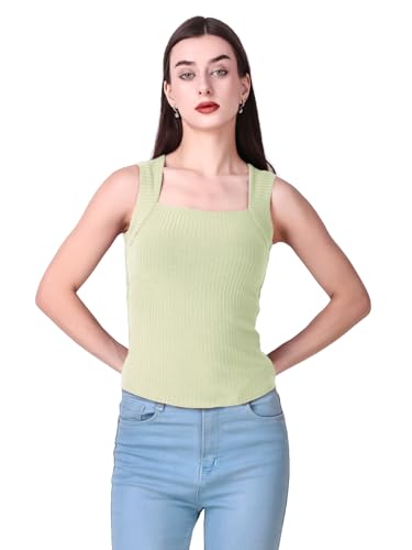 Image of Sizi Women Padded Camisole Workout Top| Tank Top with No Trace,Square Neck Seamless Vest,Elastic Removable Wide Shoulder Strap Camisole