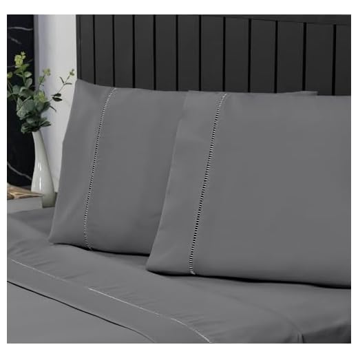 Jogo de Cama Casal Percal 400 Fios Ponto Palito 04 Peças, Antiácaro, Anti-pilling com Toque Macio - Chumbo