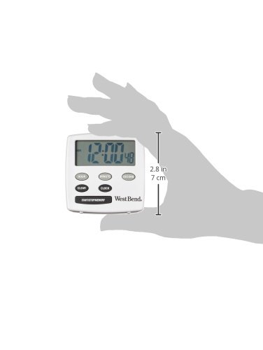 West Bend 40055 Kitchen Timer With Large Easy To Read Digital Display, Electronic Alarm With Magnet And Kickstand, White #TOP4