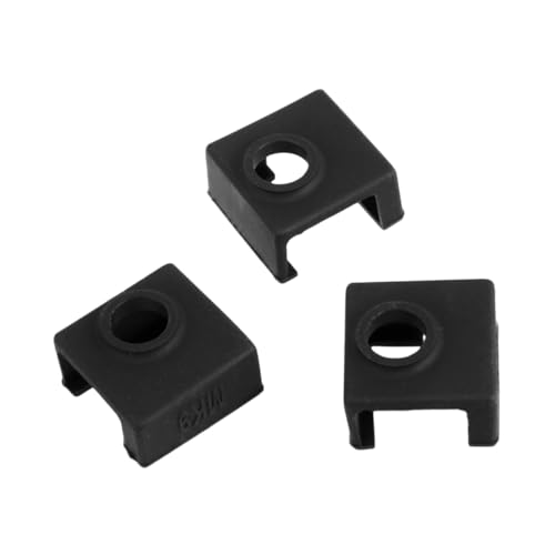 Warmhm 3Pcs Heat Block Silicone Sleeve for 3D Printer, Aluminium Block Protective Cover, Heat Insulation Sock, Black, Sc