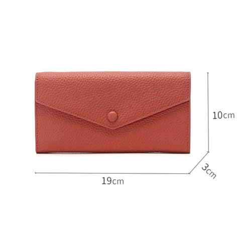 Women's Business Wallets Genuine Leather Wallets Blocking Wallet Money Clips Purse Card Cases Money Organisers (Orange)4