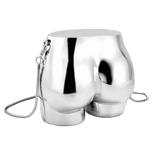 Design Evening Clutch Handbags Mini Silver Acrylic Purse for Women Novelty Funny Silver Crossbody Unique Shoulder Bag