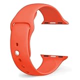 CINTURINO IN SILICONE ARANCIONE 38MM 40MM MISURA S SPORTIVO COMPATIBILE CON APPLE WATCH SERIE 2-3-4-5 ALTA QUALITA' CHIUSURA PIN-AND-TUCK