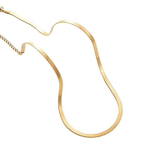 YANODA Herringbone Necklace for Women,14K Gold Necklaces for Women, Dainty Layered Gold Necklace for Women Thin Gold Snake Chain Necklaces Jewelry for Women