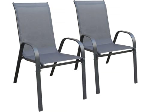 Fauteuil Jardin textilène Cordoba - Phoenix - Lot de 2 - Anthracite