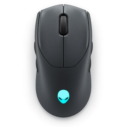 Image of Alienware AW720M Tri-Mode Wireless Gaming Mouse - 2.4GHz Wireless, Bluetooth 5.1, 26,000 DPI, 8-Fully Programmable Buttons, Magnetic Snap Charging Adapter USB-A to USB-C Cable - Dark Side of The Moon