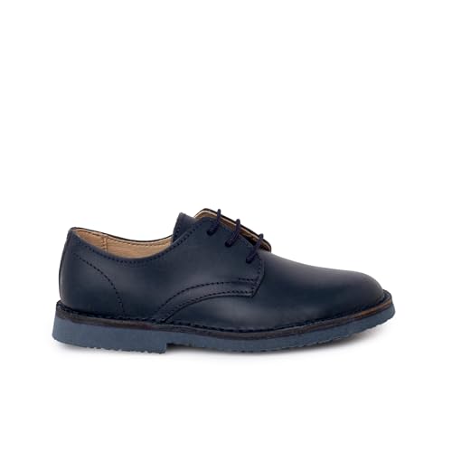 Pisamonas Zapatos Blucher Vestir Piel Niños Talla 38 Color Azul Marino