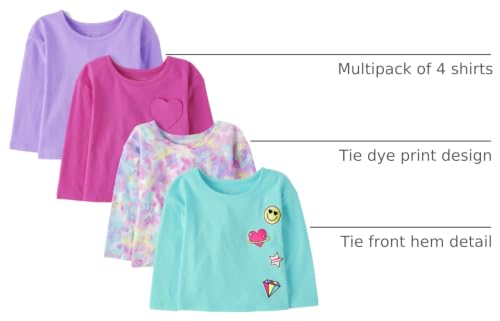 Image of The Children's Place Girls and Toddler Long Sleeve Everyday Casual Knit Shirt