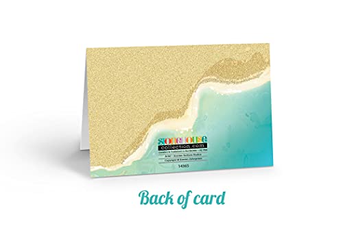 Image of Stonehouse Collection Beach Note Card Set - 10 Boxed Beach Sand Note Cards - Sandy Note Card Set - (Shells)