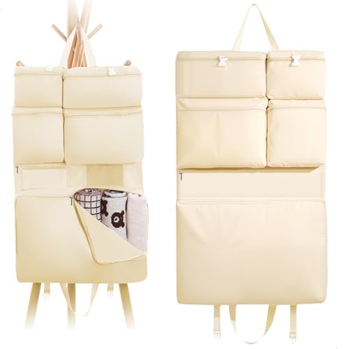 mimzemamz Rangement Porte à Suspendre,Etagere Suspendue pour Le Derrière Portes et en Voyage,Rangement Mural avec Sept Compartiments pour Ranger...