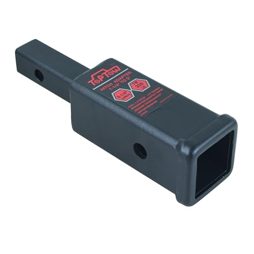 TOPTOW 64408 Trailer Hitch Receiver Adapter 1-1/4 to 2 Extender to 6-1/4 Extension Length